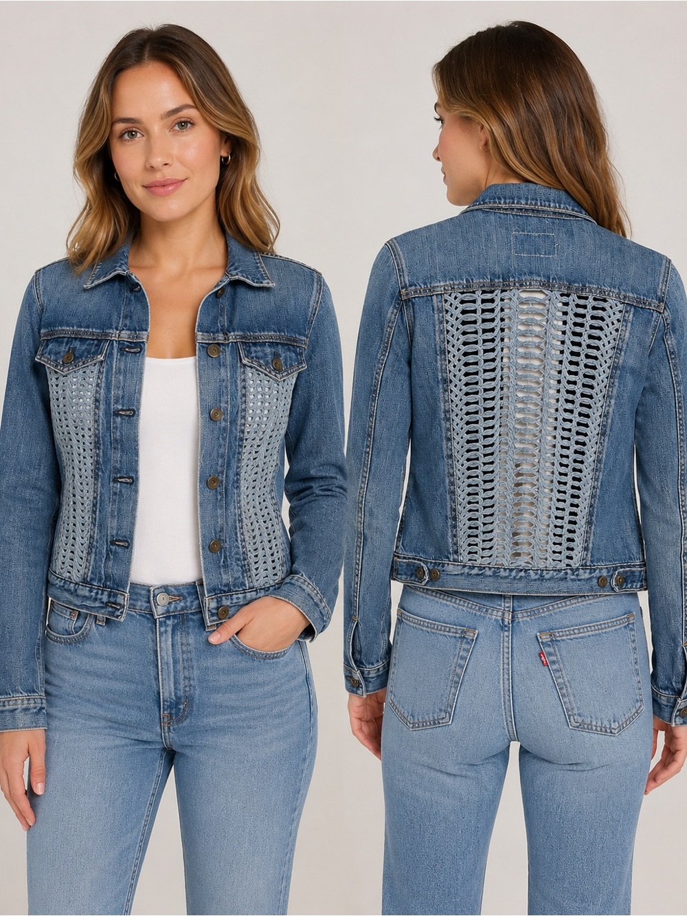 Rag & Bone Bonnaz Loop Panel Denim Jacket XS Blue Made in USA
